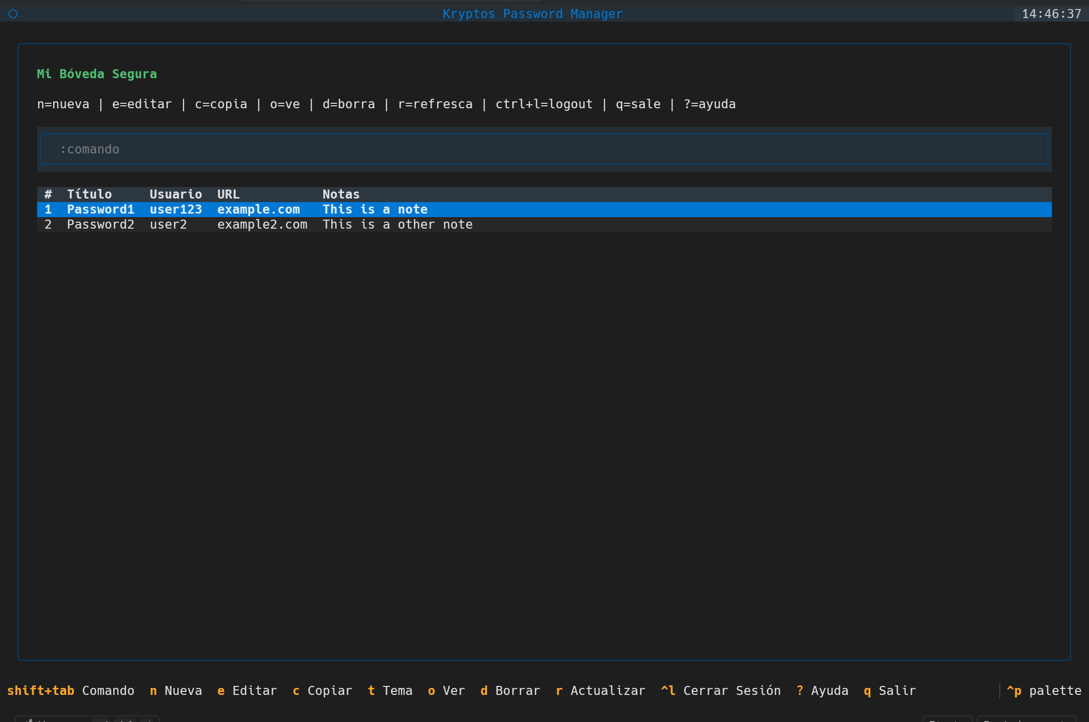 Kryptos Dashboard